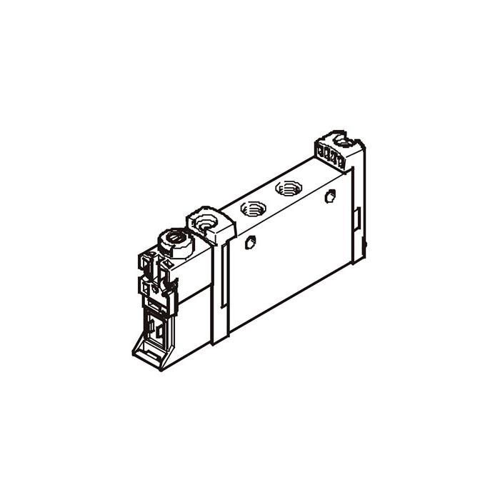 Tubular valve G1/8、Two-position five-way valve, single electronic control，Inner leader、气复位、阀宽14 mm、FV-L14-M52-AT-G18、566499